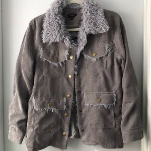 Corduroy grey Sherpa jacket